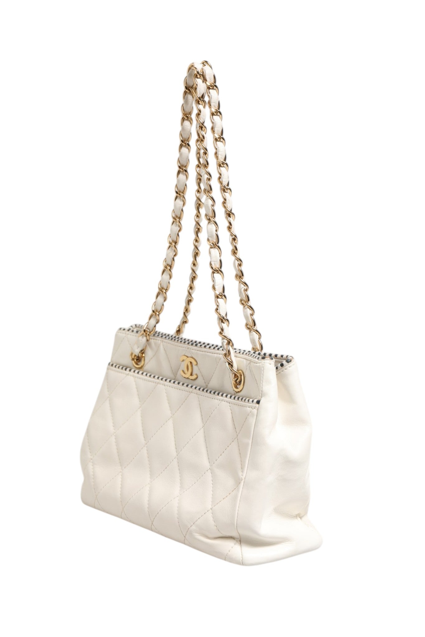 Chanel Shiny Calfskin Quilted Mini 22 White 1792563 | Regal Royce