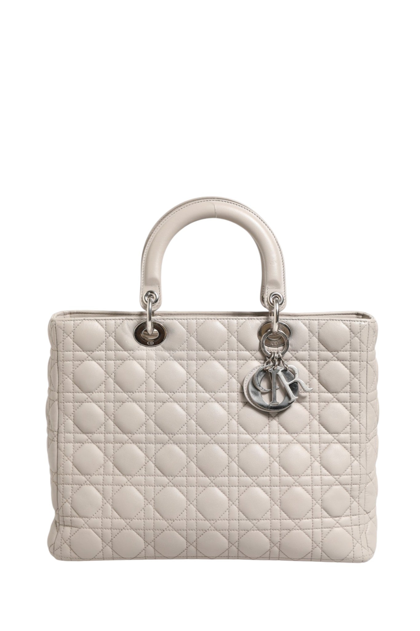 Christian Dior Lady Dior Large Grey Cannage Lambskin Bag | Regal Royce