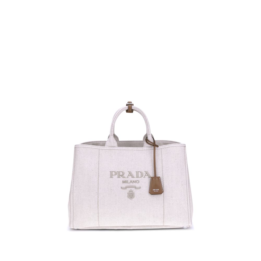 Prada Beige Cotton Shoulder Bag | Regal Royce