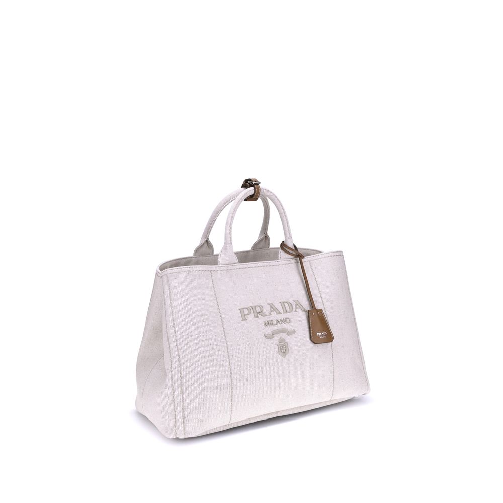 Prada Beige Cotton Shoulder Bag | Regal Royce