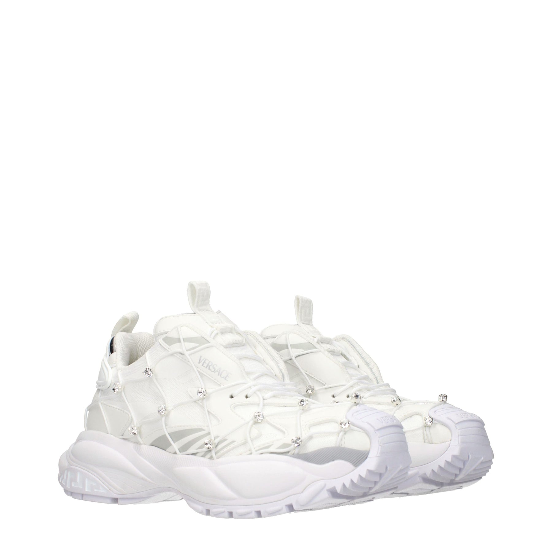 Versace White Fabric Sneakers | Regal Royce