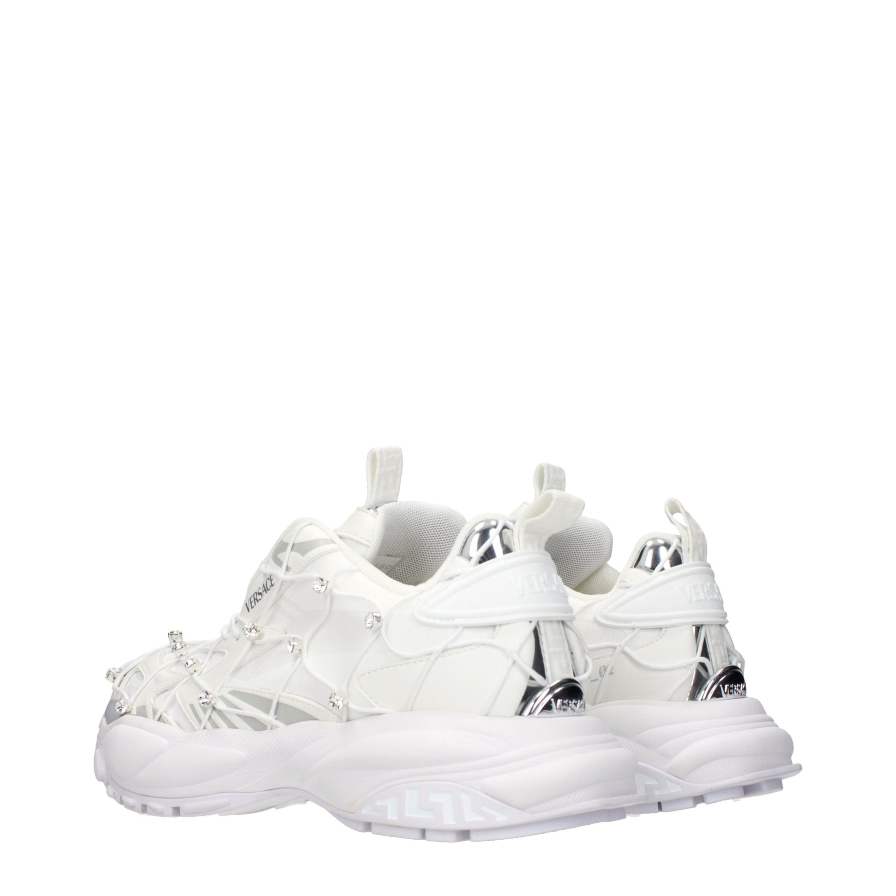Versace White Fabric Sneakers | Regal Royce