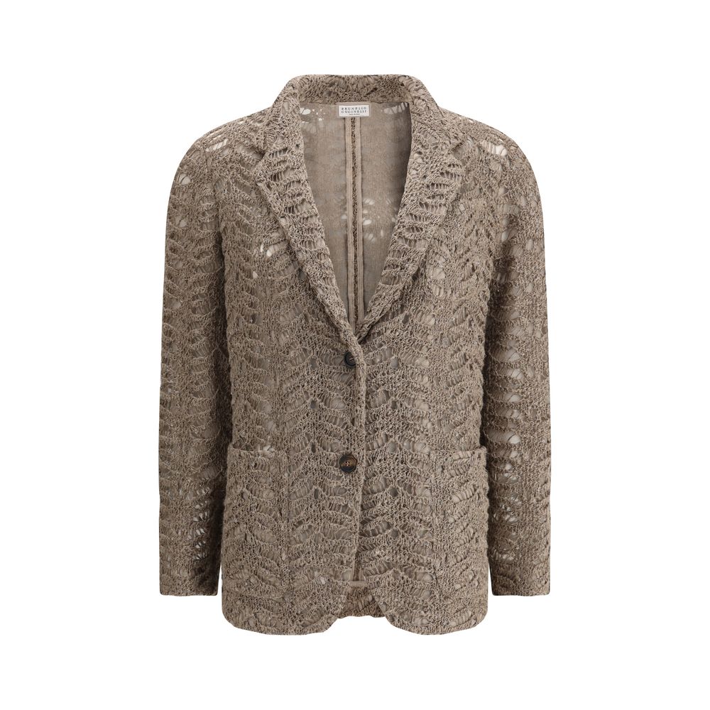Brunello Cucinelli Brown Silk Blazer | Regal Royce