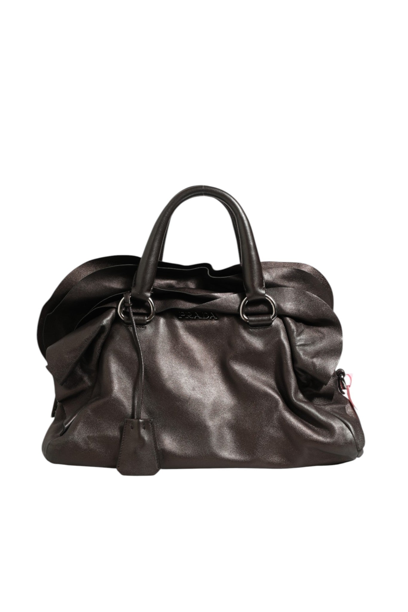 Prada Metallic Nappa Leather Ruffle Shoulder Bag | Regal Royce