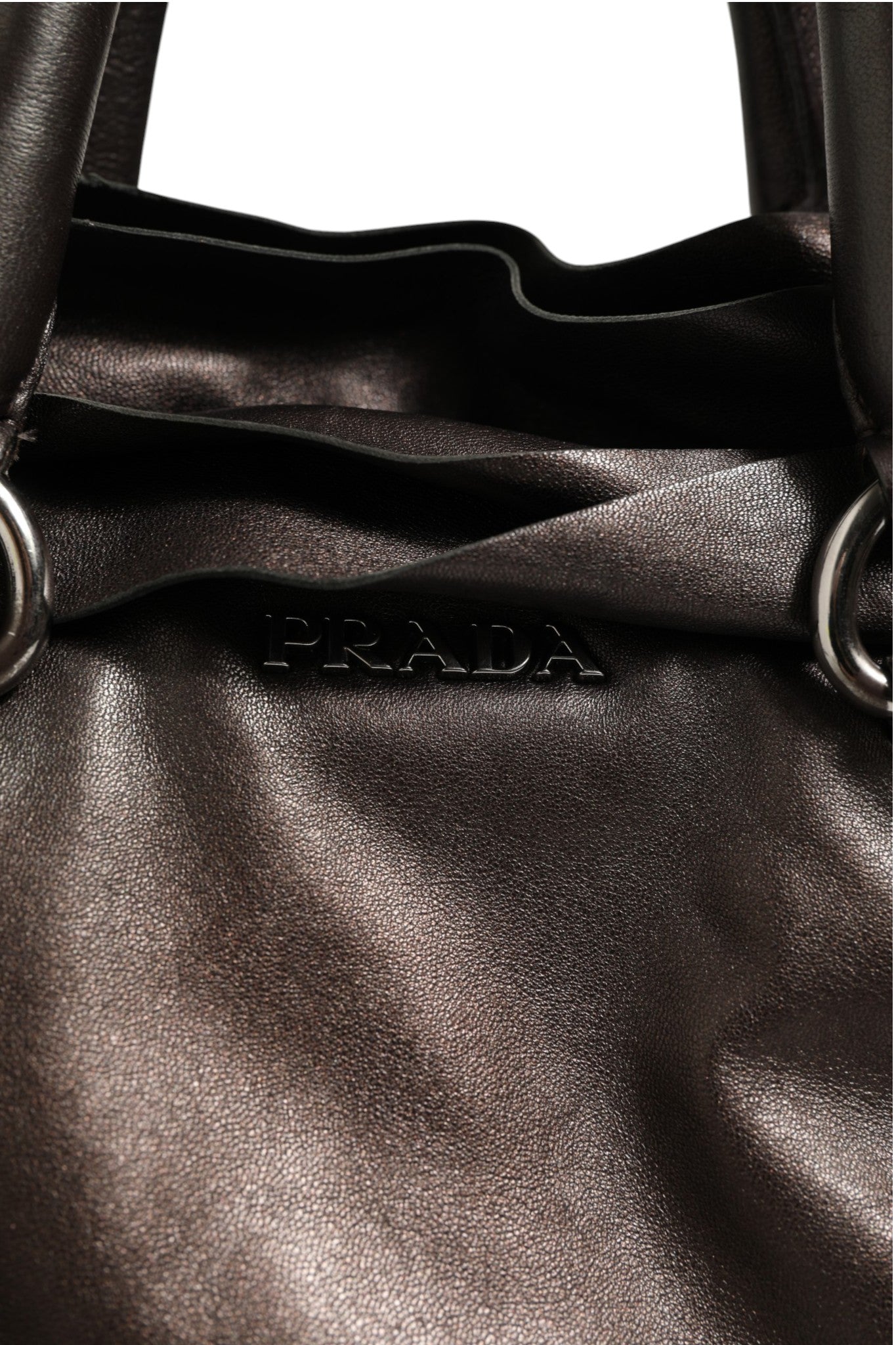 Prada Metallic Nappa Leather Ruffle Shoulder Bag | Regal Royce