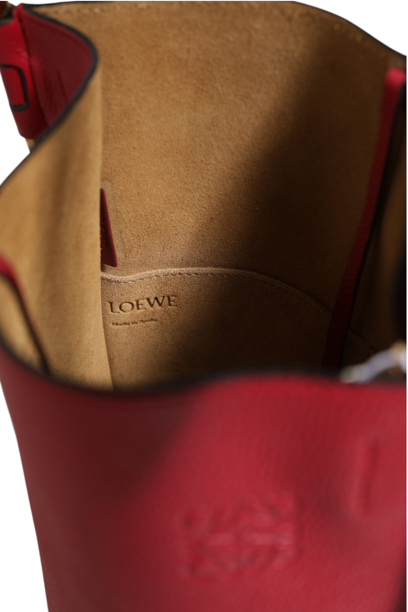 Loewe Gate Raspberry & Wine Leather Bucket Bag | Regal Royce