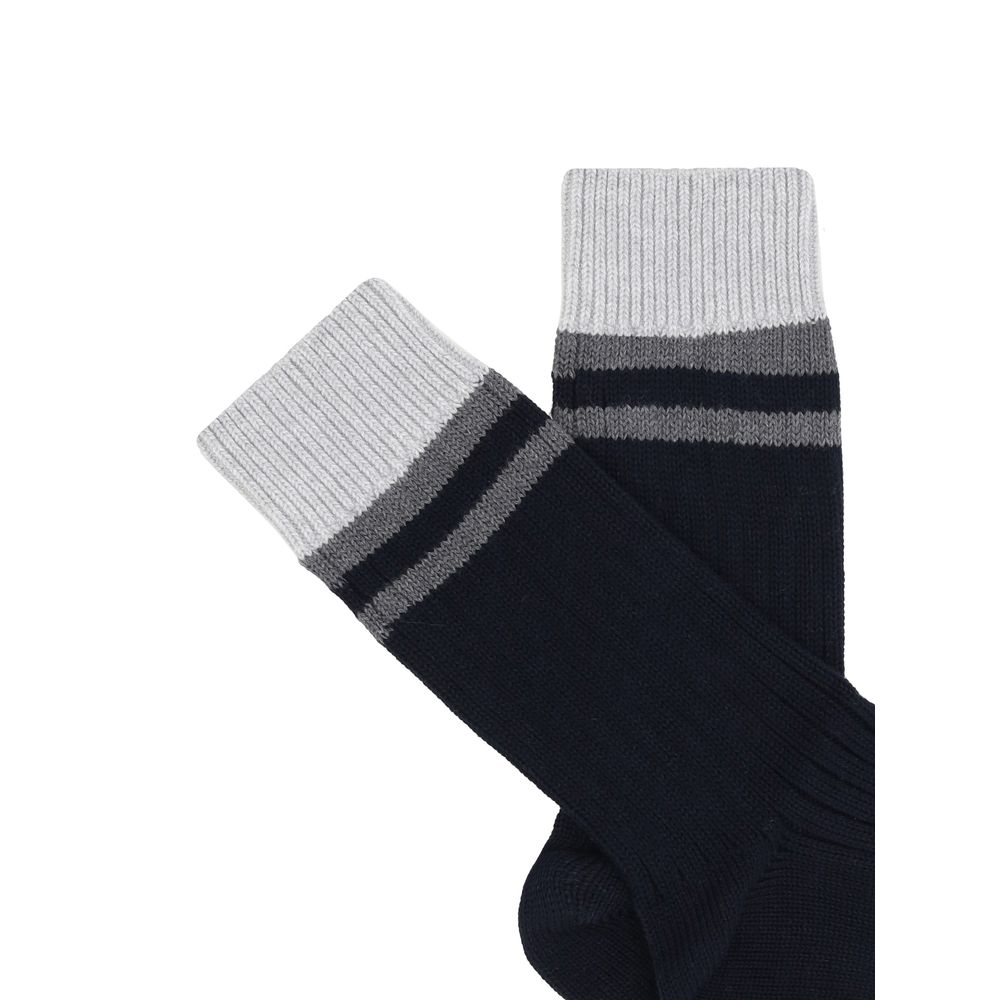 Brunello Cucinelli Black Cotton Socks | Regal Royce