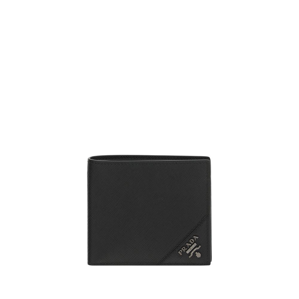 Prada Black Calf Leather Bos Taurus Wallet | Regal Royce