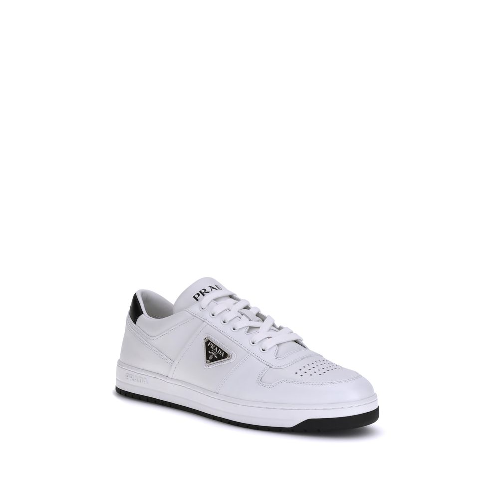 Prada White Calf Leather Bos Taurus Low Top Sneakers | Regal Royce