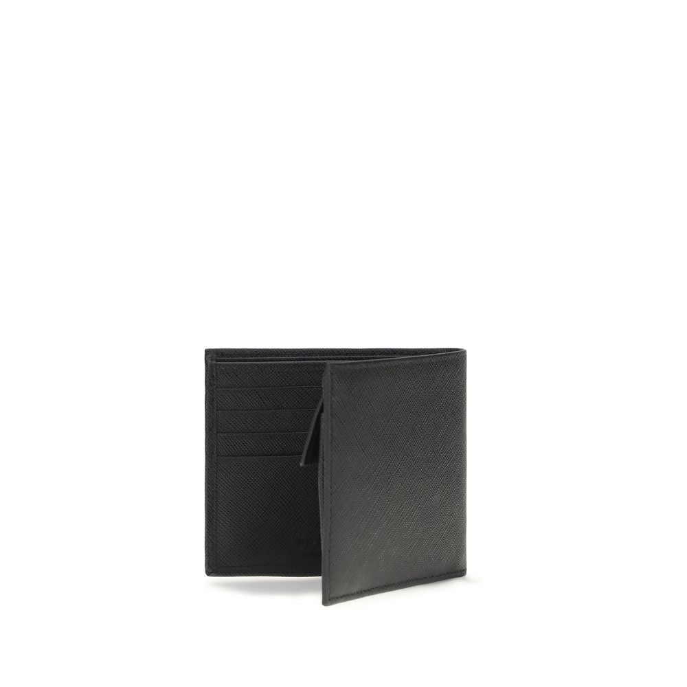 Prada Black Calf Leather Bos Taurus Wallet | Regal Royce