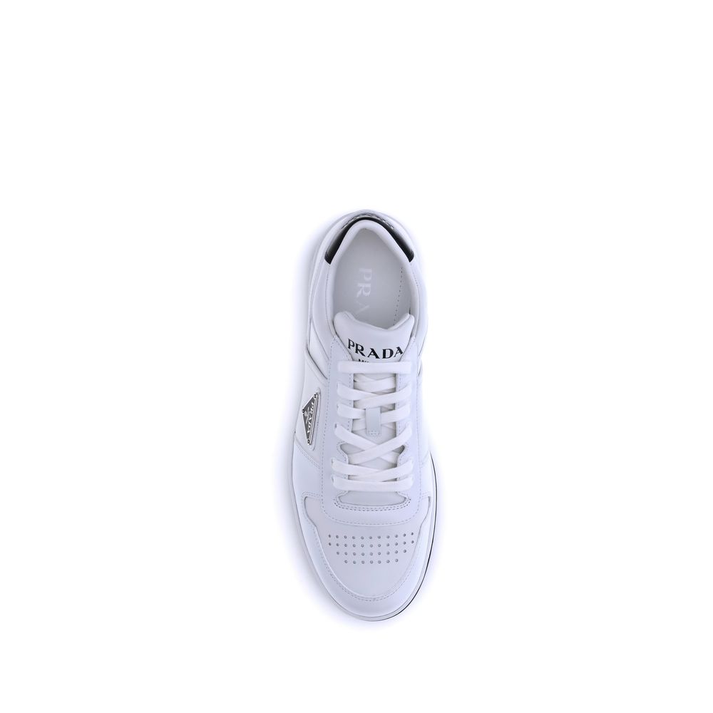 Prada White Calf Leather Bos Taurus Low Top Sneakers | Regal Royce