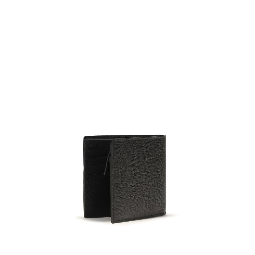 Prada Black Calf Leather Bos Taurus Wallet | Regal Royce