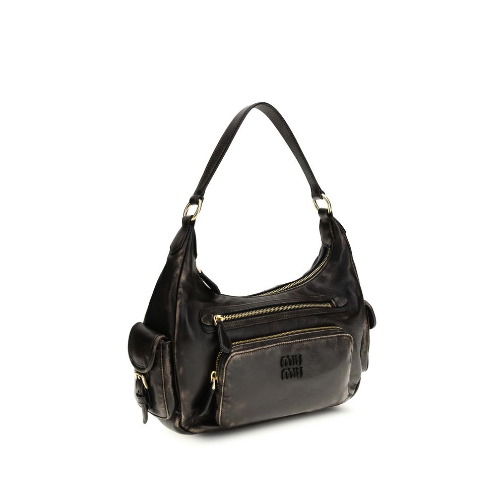 Miu Miu Brown Calf Leather Bos Taurus Shoulder Bag | Regal Royce