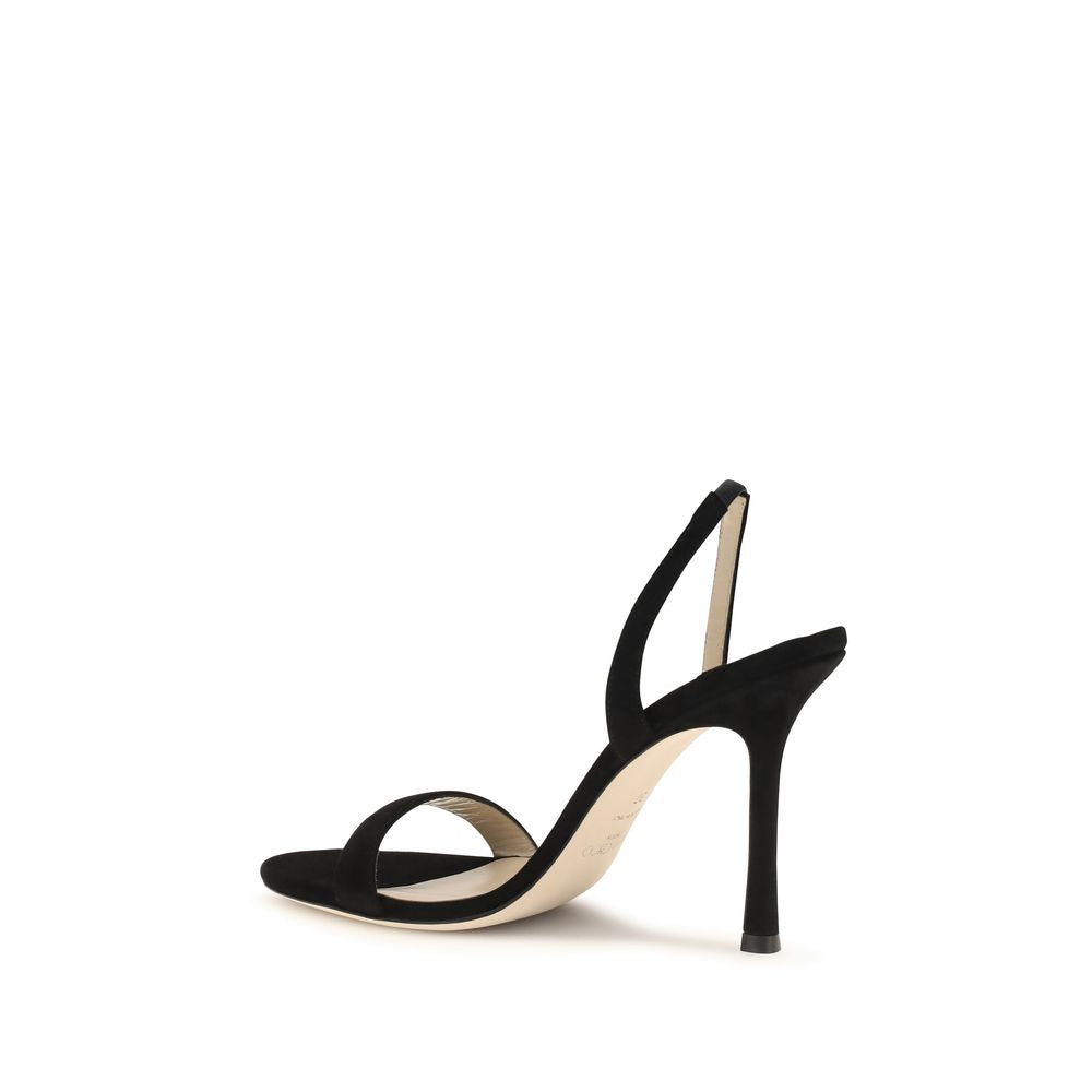 Jimmy Choo Black Calf Leather Bos Taurus Stiletto Heel Sandals | Regal Royce