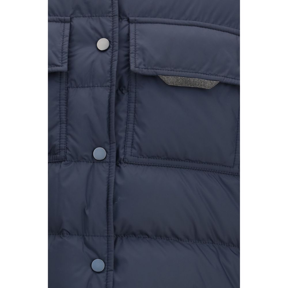 Brunello Cucinelli Blue Polyester Jacket | Regal Royce