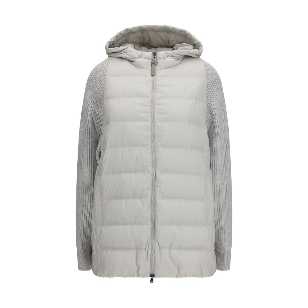 Brunello Cucinelli Gray Polyester Full-Length Jacket | Regal Royce