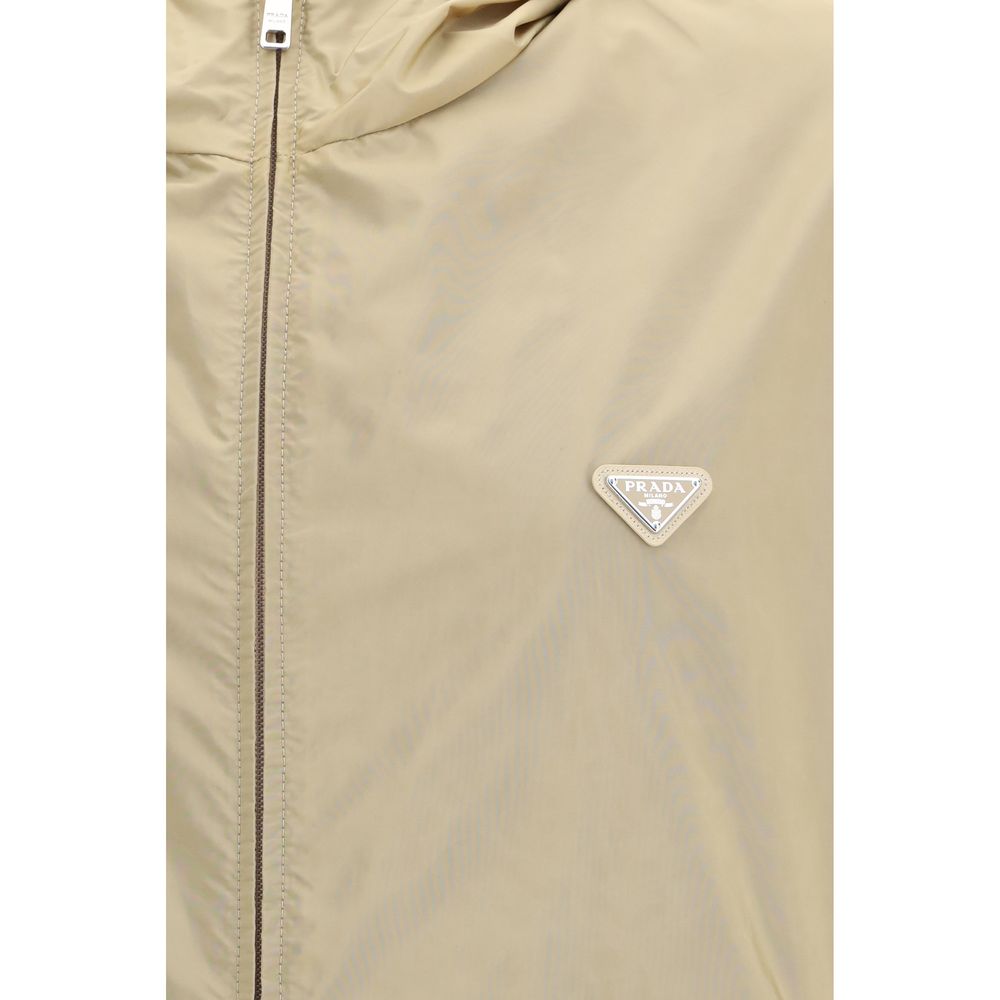 Prada Beige Recycled Polyamide Shell Jacket | Regal Royce