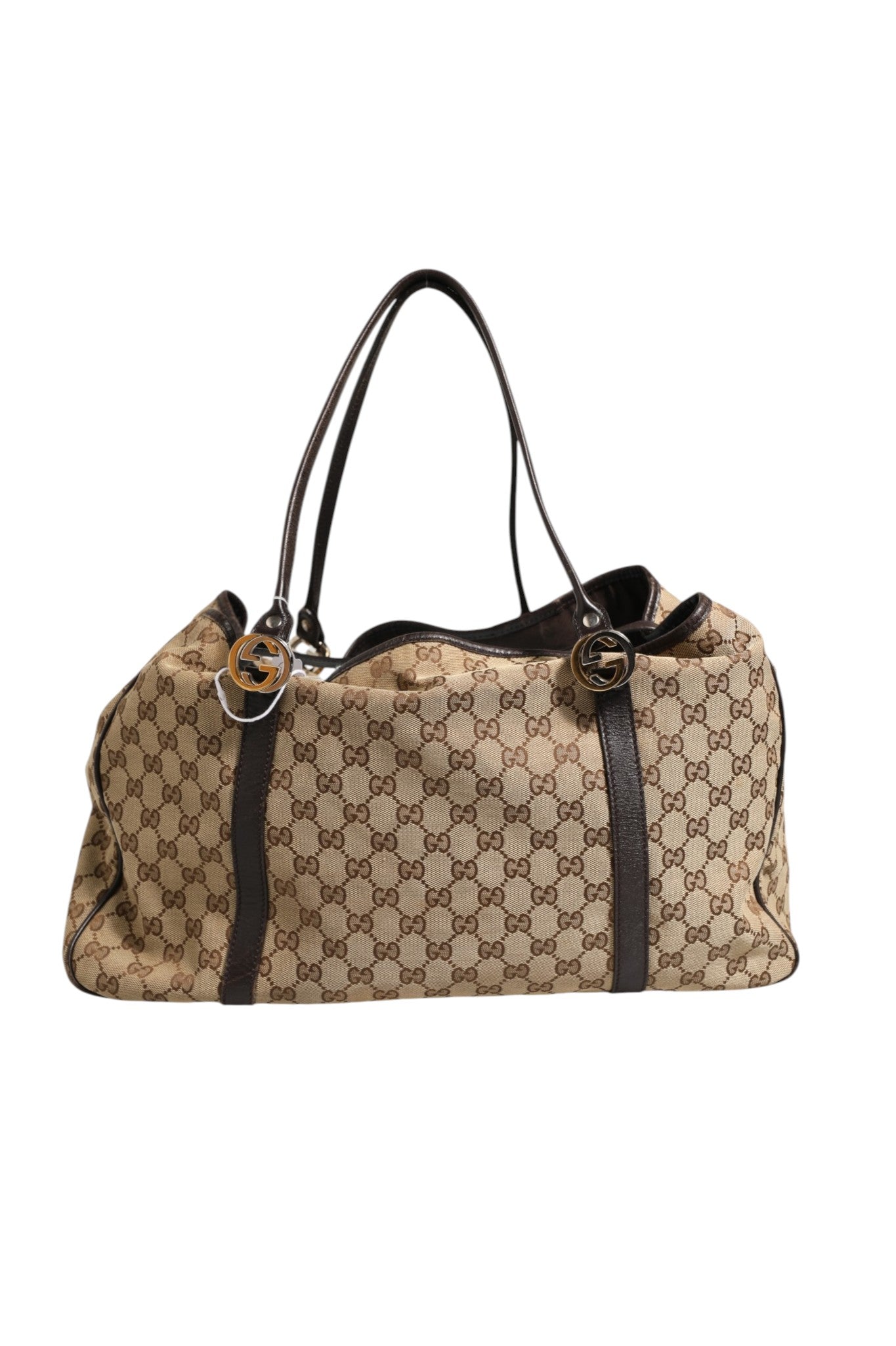 Gucci Beige and Black Canvas Twins Medium Tote Bag | Regal Royce