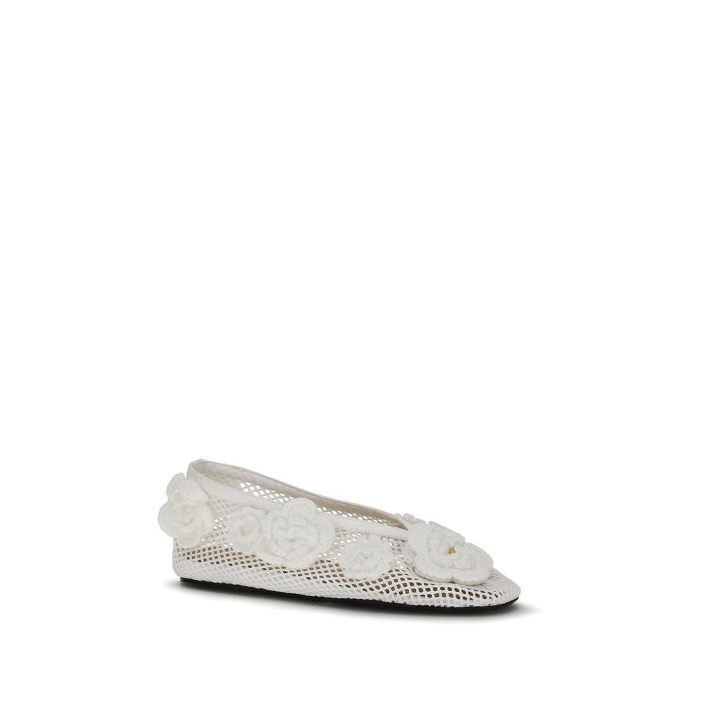 Ganni White Polyethylene Ballet Flats | Regal Royce