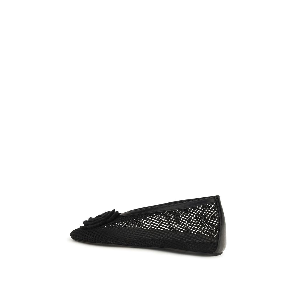 Ganni Black Polyethylene Ballet Flats | Regal Royce