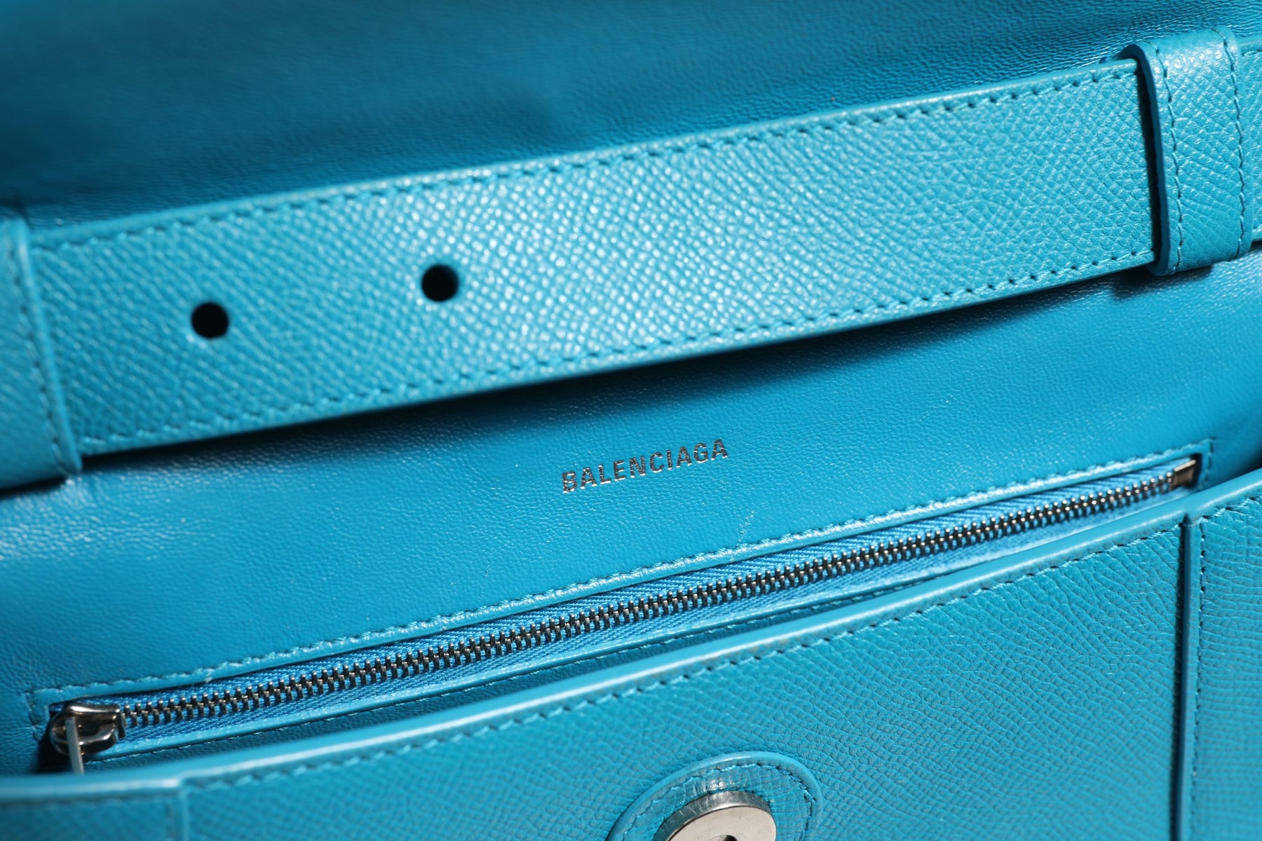 Balenciaga Calfskin S Downtown Blue Shoulder Bag | Regal Royce