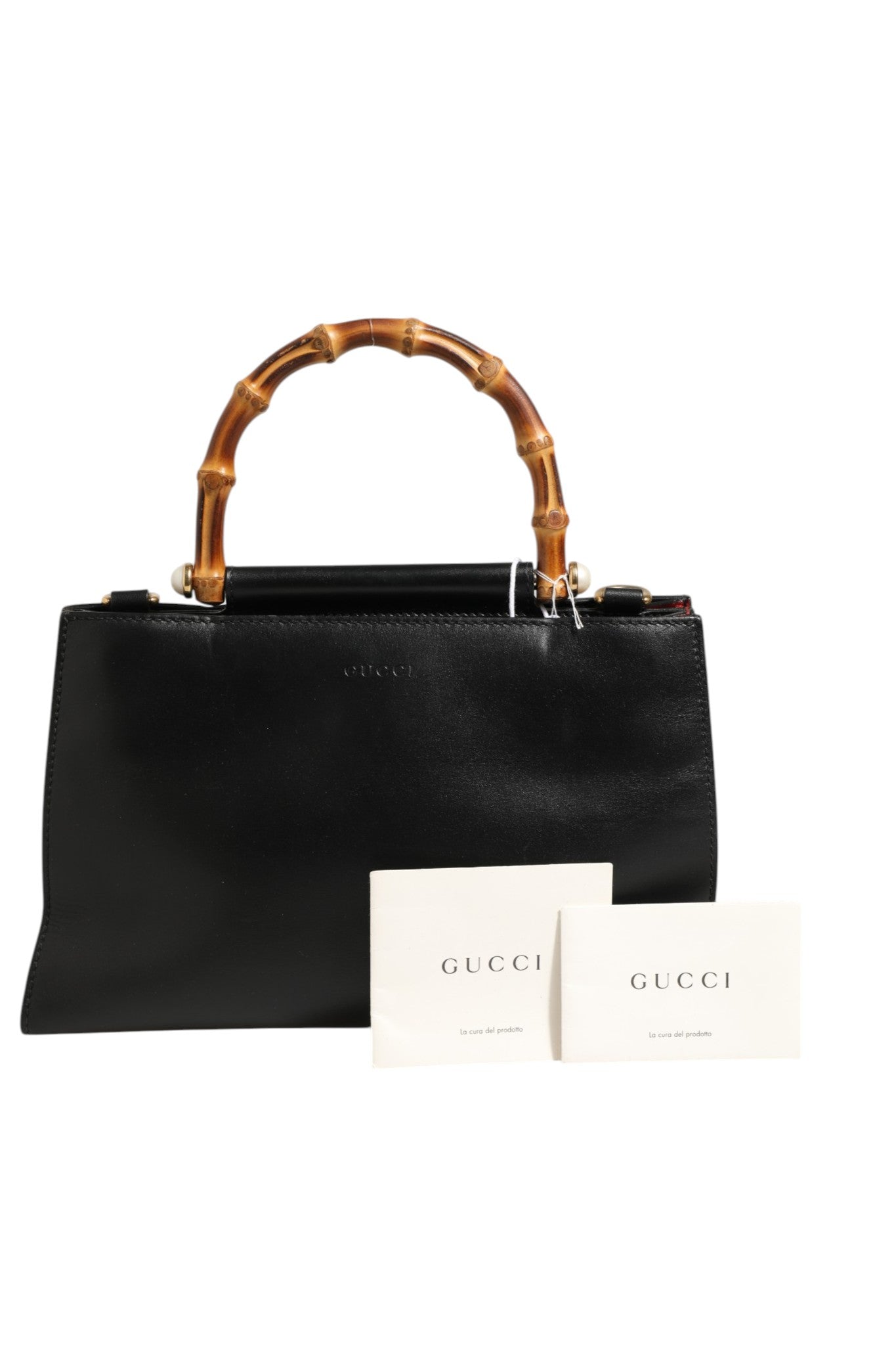 Gucci Nymphaea Bamboo Top Handle Leather Bag | Regal Royce