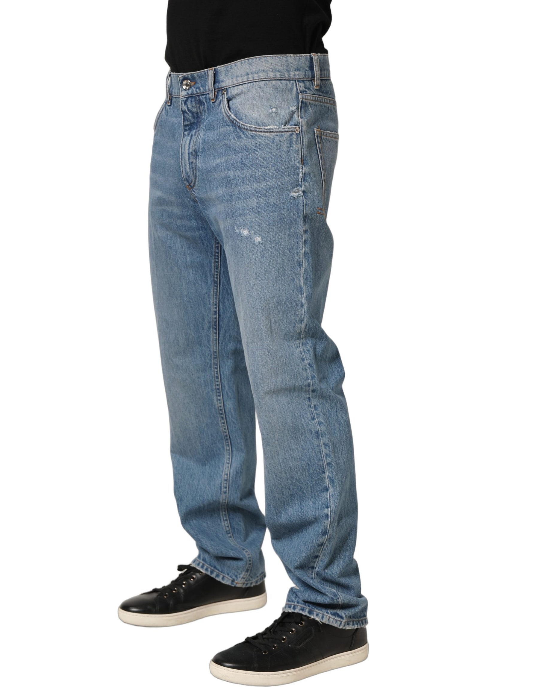 Dolce & Gabbana Light Blue Washed MidWaist Classic Denim Jeans | Regal Royce