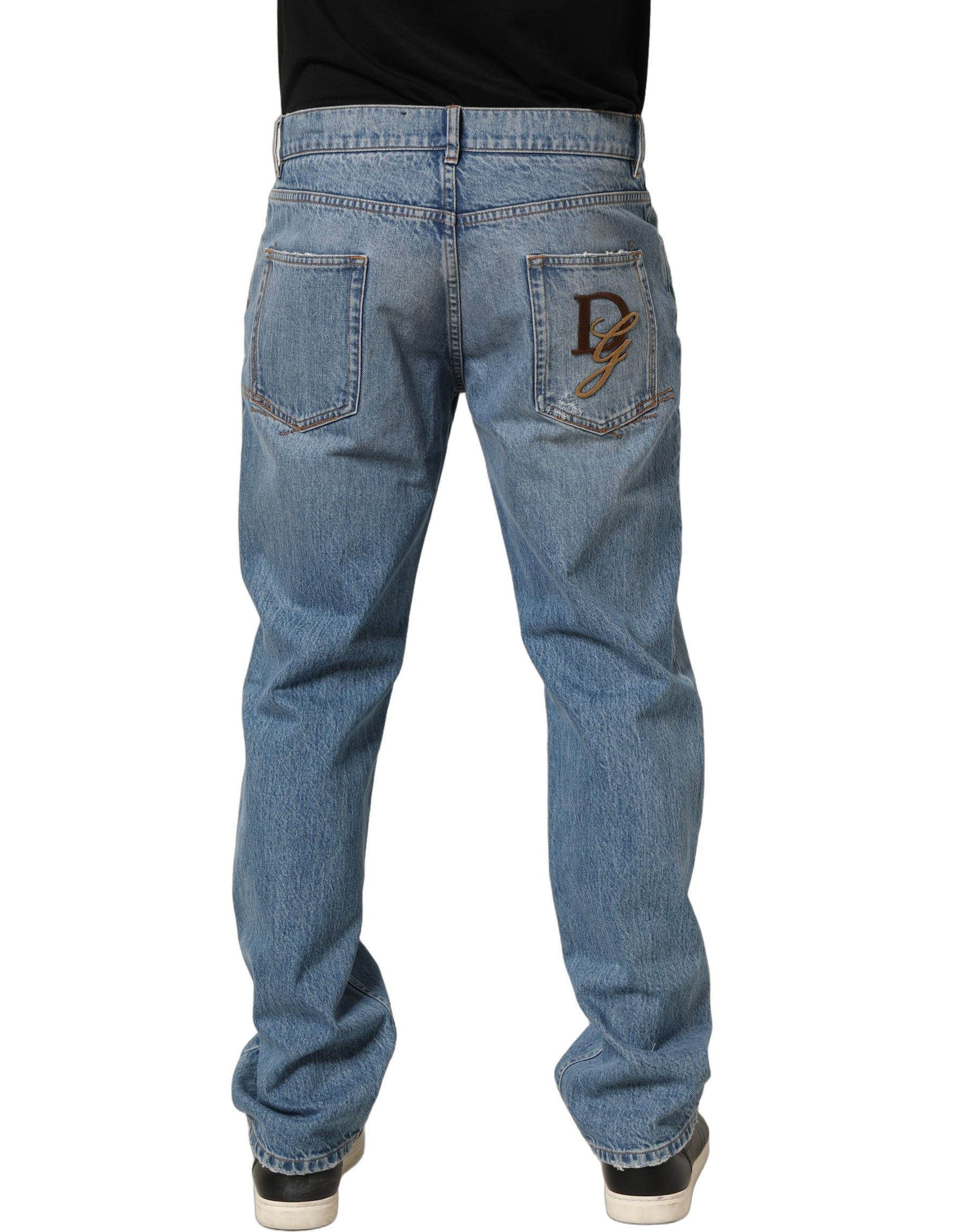 Dolce & Gabbana Light Blue Washed MidWaist Classic Denim Jeans | Regal Royce