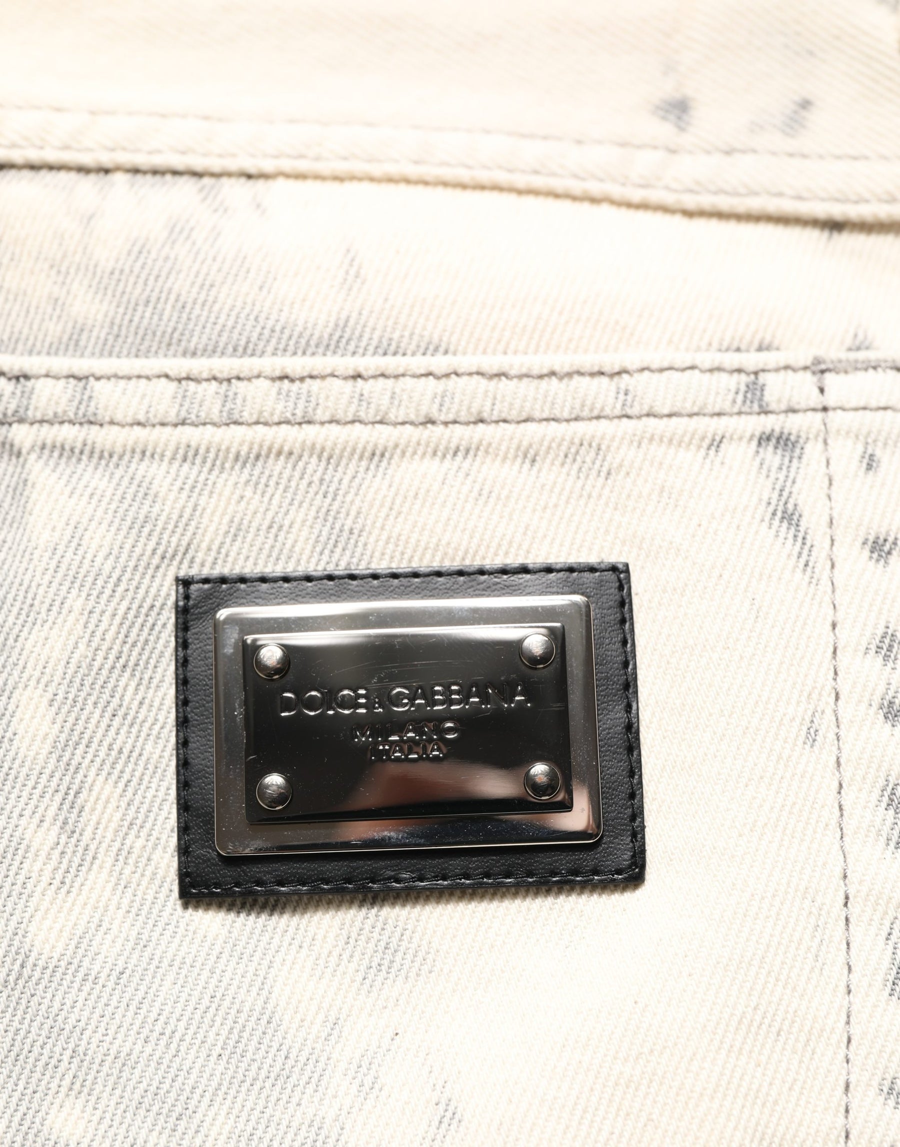Dolce & Gabbana Beige Tie Dye Cotton Straight Men Denim Jeans | Regal Royce