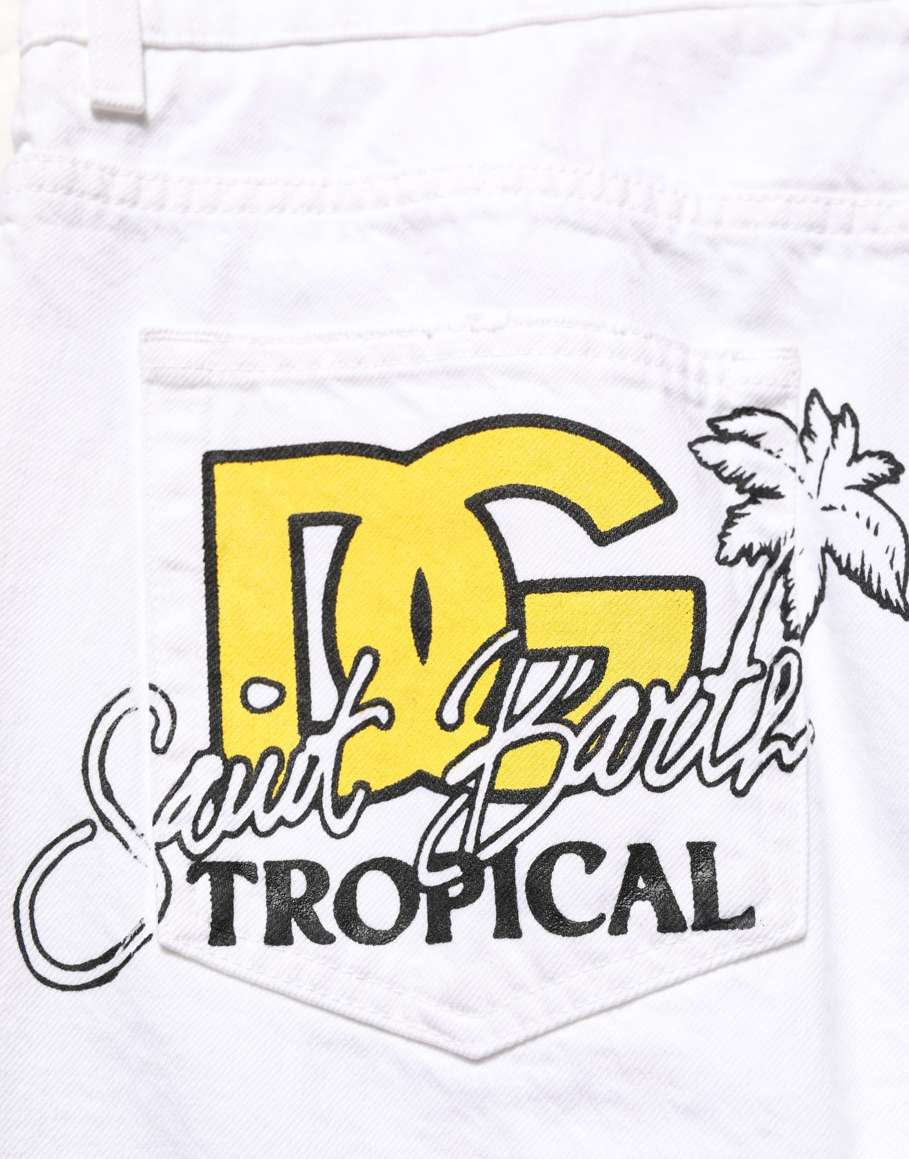 Dolce & Gabbana White Cotton Ripped Slim Fit Men Denim Jeans | Regal Royce