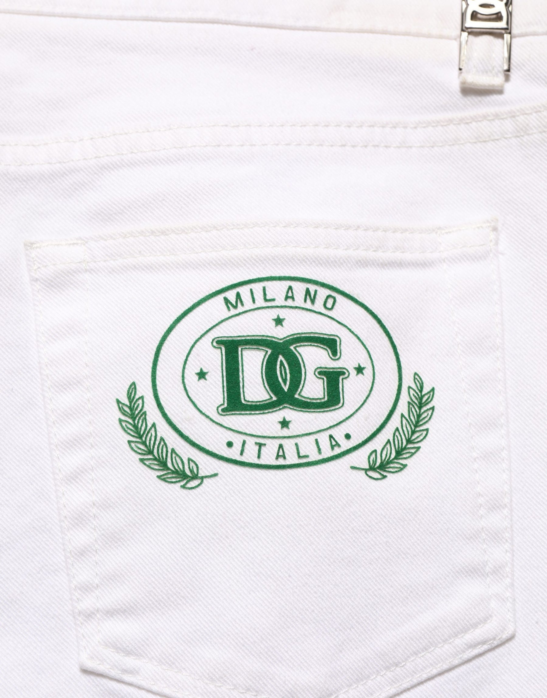 Dolce & Gabbana White Cotton Skinny Mid Waist Denim Jeans | Regal Royce
