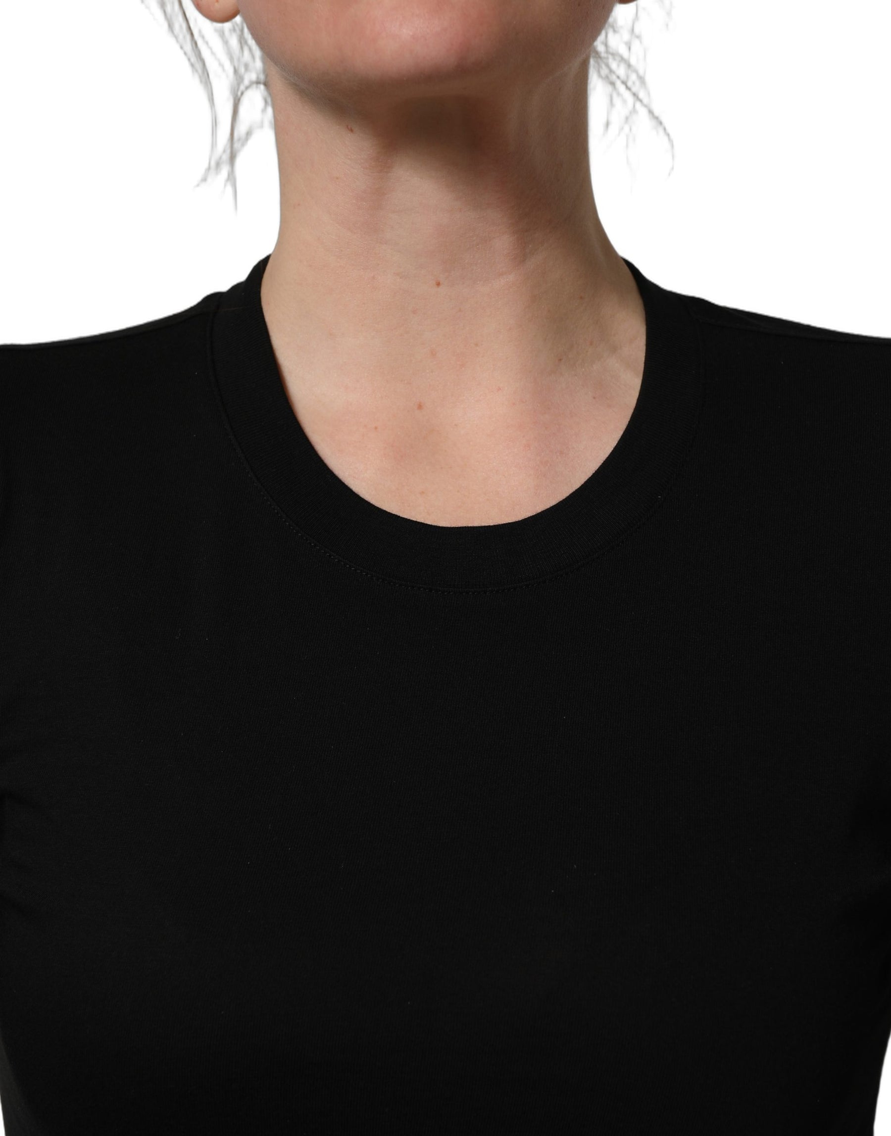 Dolce & Gabbana Black Long Sleeves Crew Neck Pullover Sweater | Regal Royce