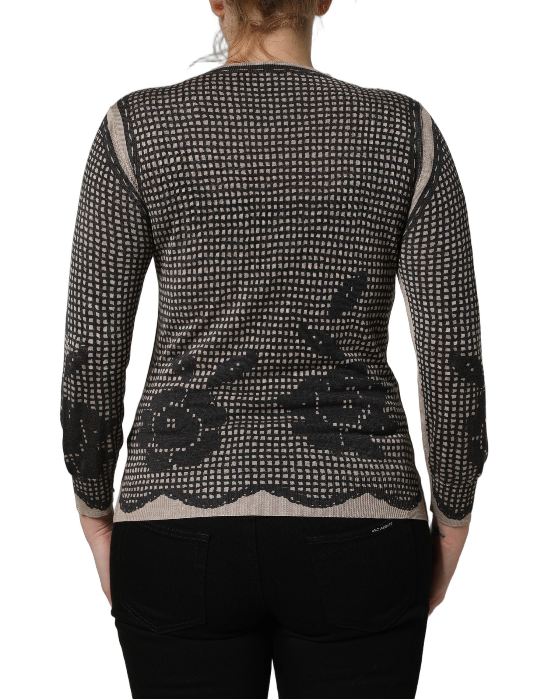 Dolce & Gabbana Black Floral Lace ButtonDownCardigan Sweater | Regal Royce