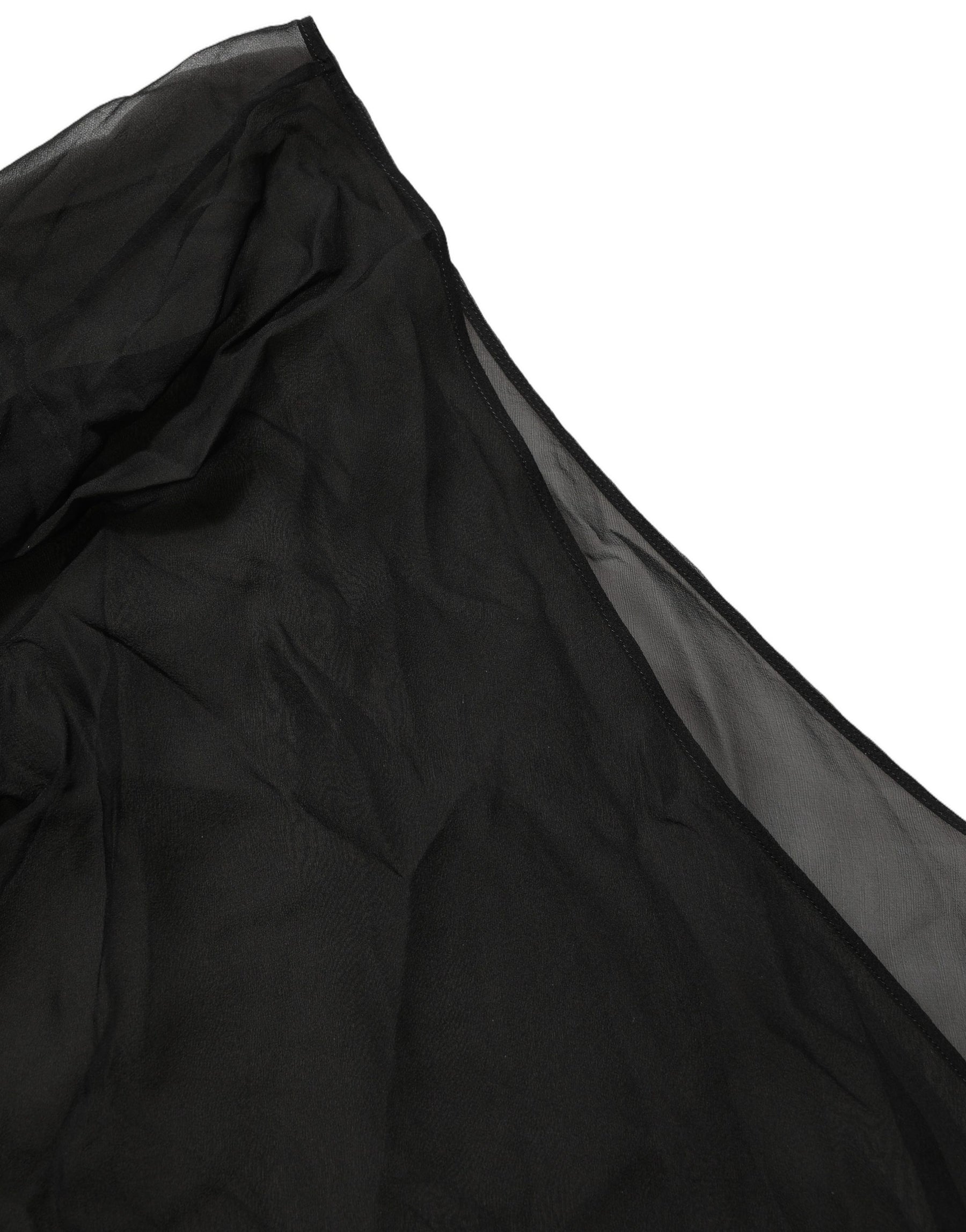 Dolce & Gabbana Black Wrap Sheer Chiffon One Shoulder Top | Regal Royce