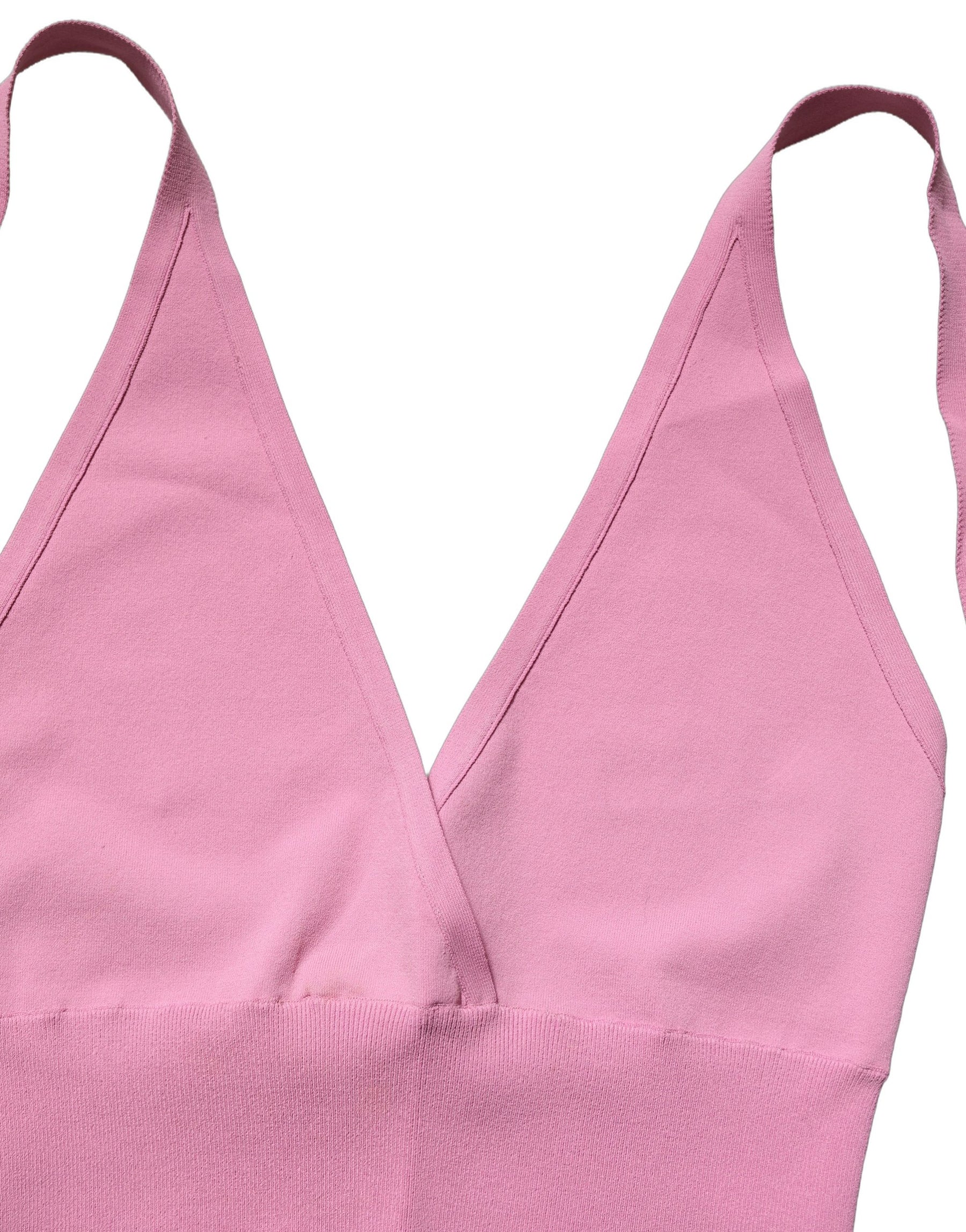 Dolce & Gabbana Pink Halter Neck Fitted Cropped Tank Top | Regal Royce
