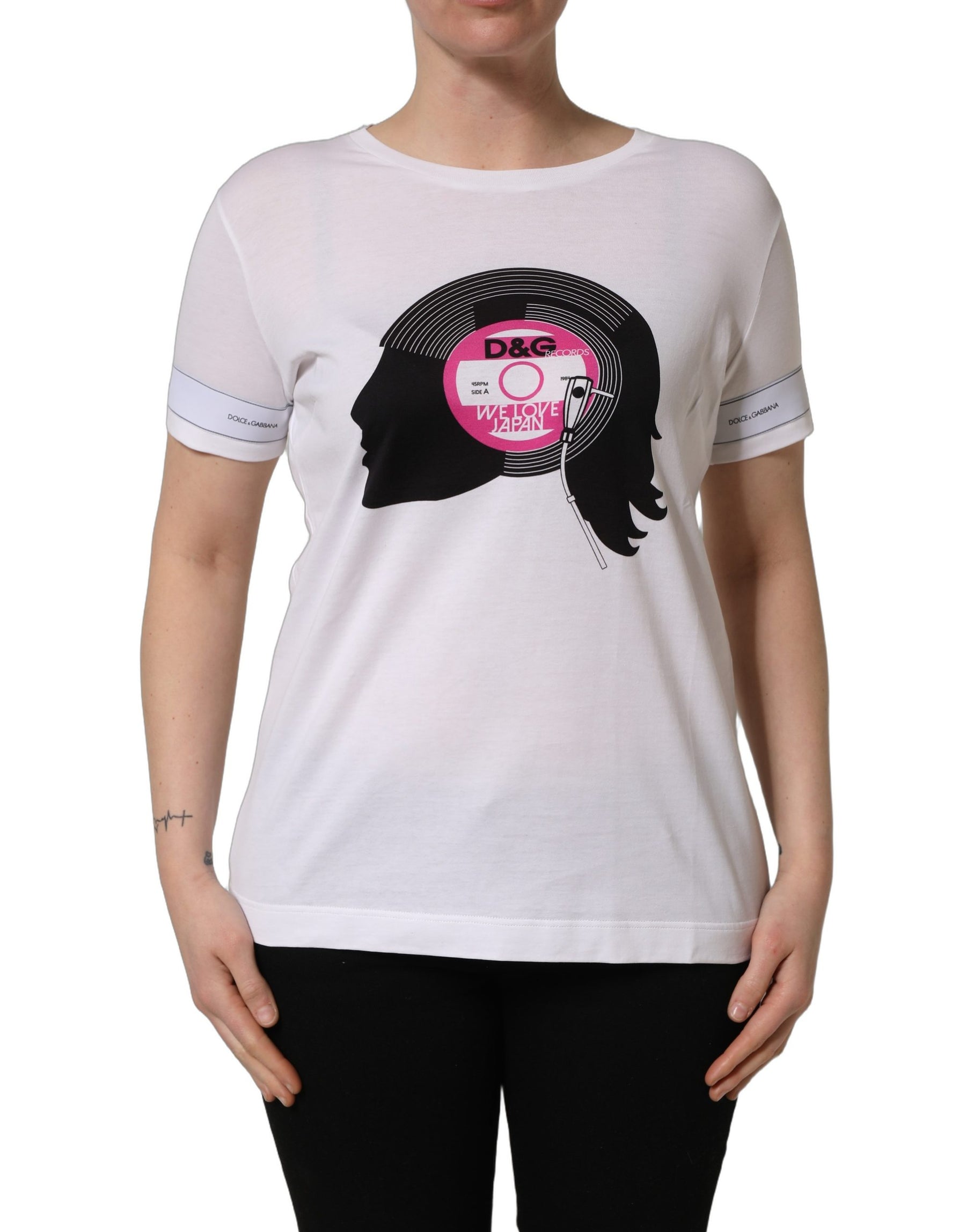 Dolce & Gabbana White D&G WE LOVE JAPAN Print Cotton T-shirt | Regal Royce