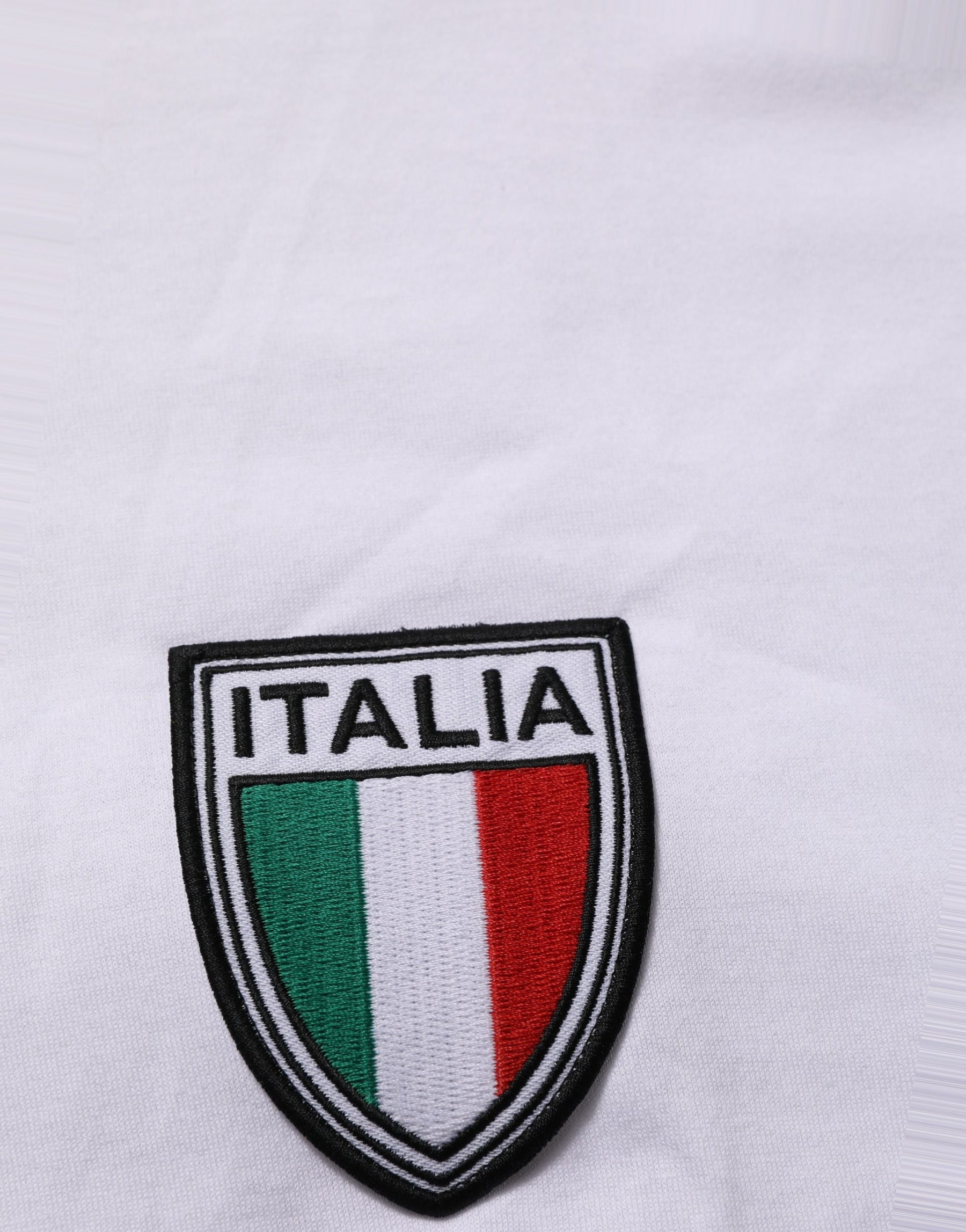 Dolce & Gabbana White Italia Flag Patch Round Neck T-shirt | Regal Royce