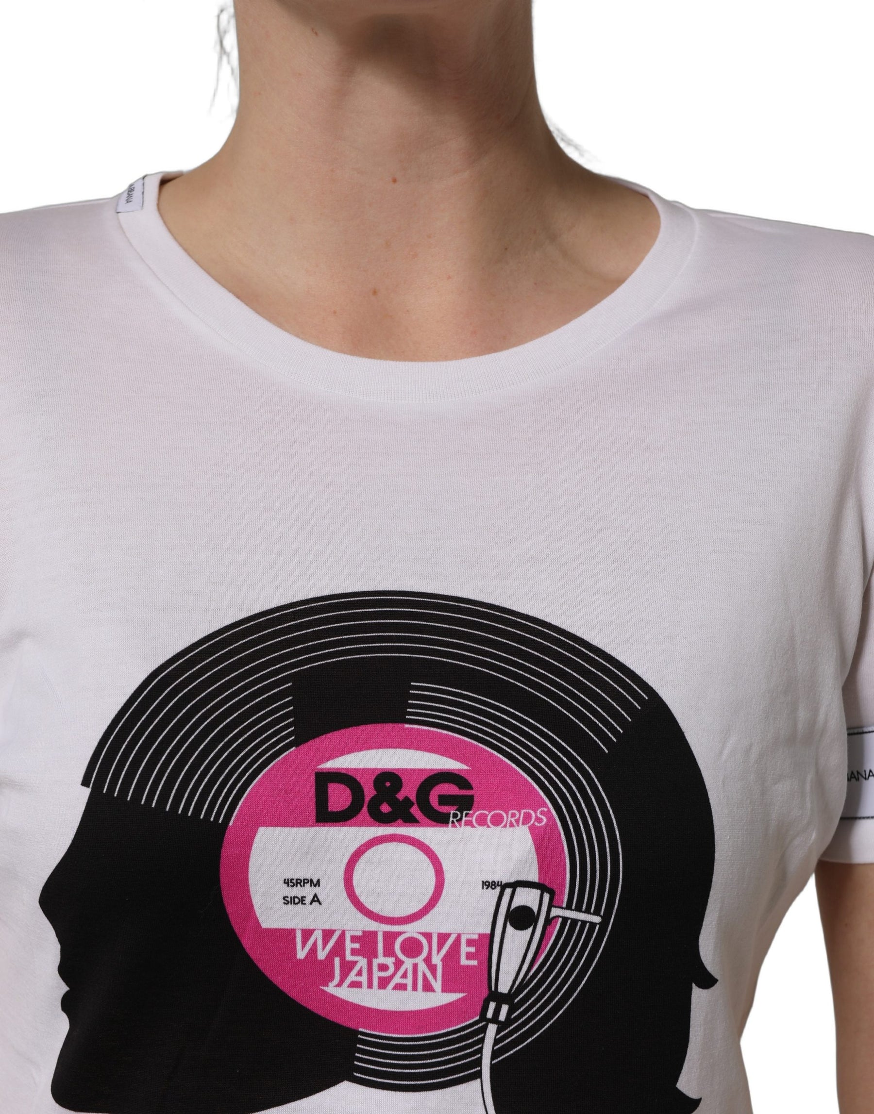 Dolce & Gabbana White D&G WE LOVE JAPAN Print Cotton T-shirt | Regal Royce