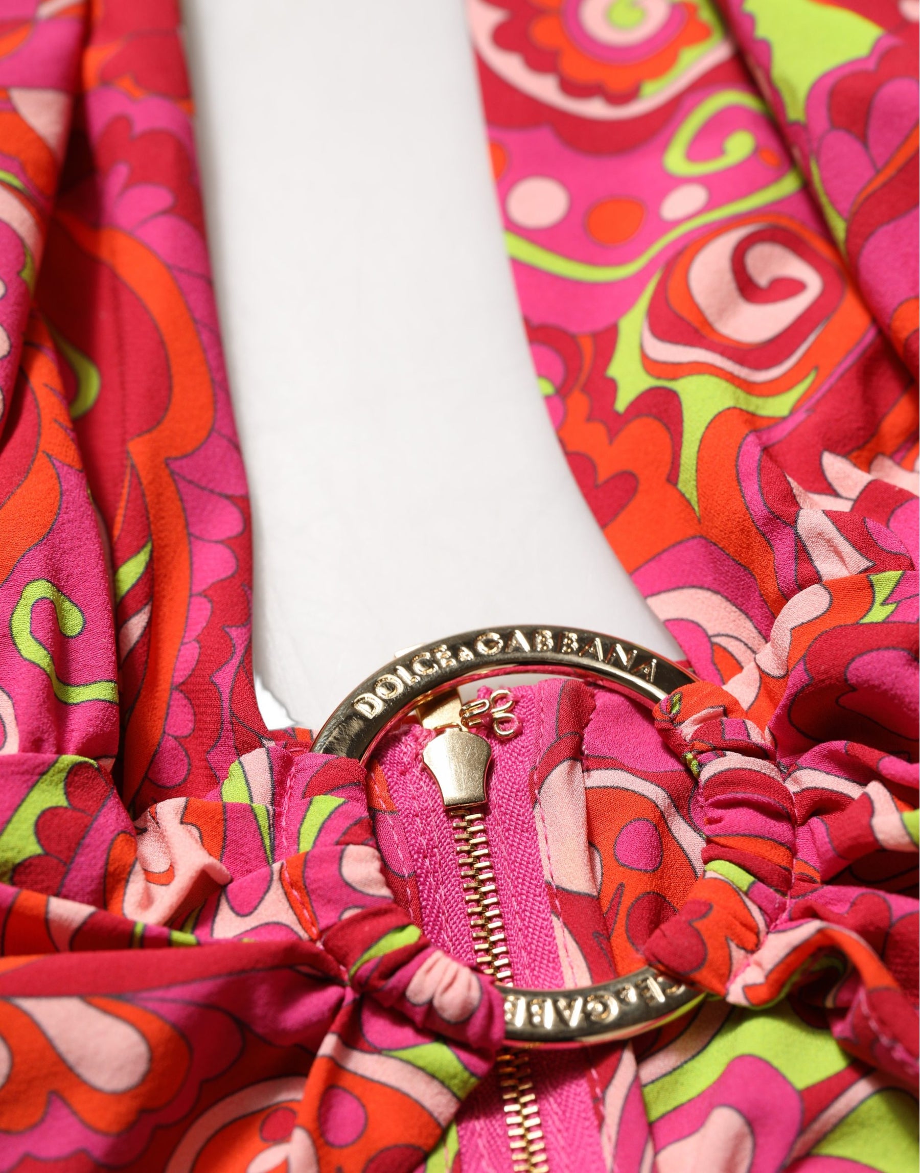 Dolce & Gabbana Red Paisley Silk Halter Neck Crop Tank Top | Regal Royce