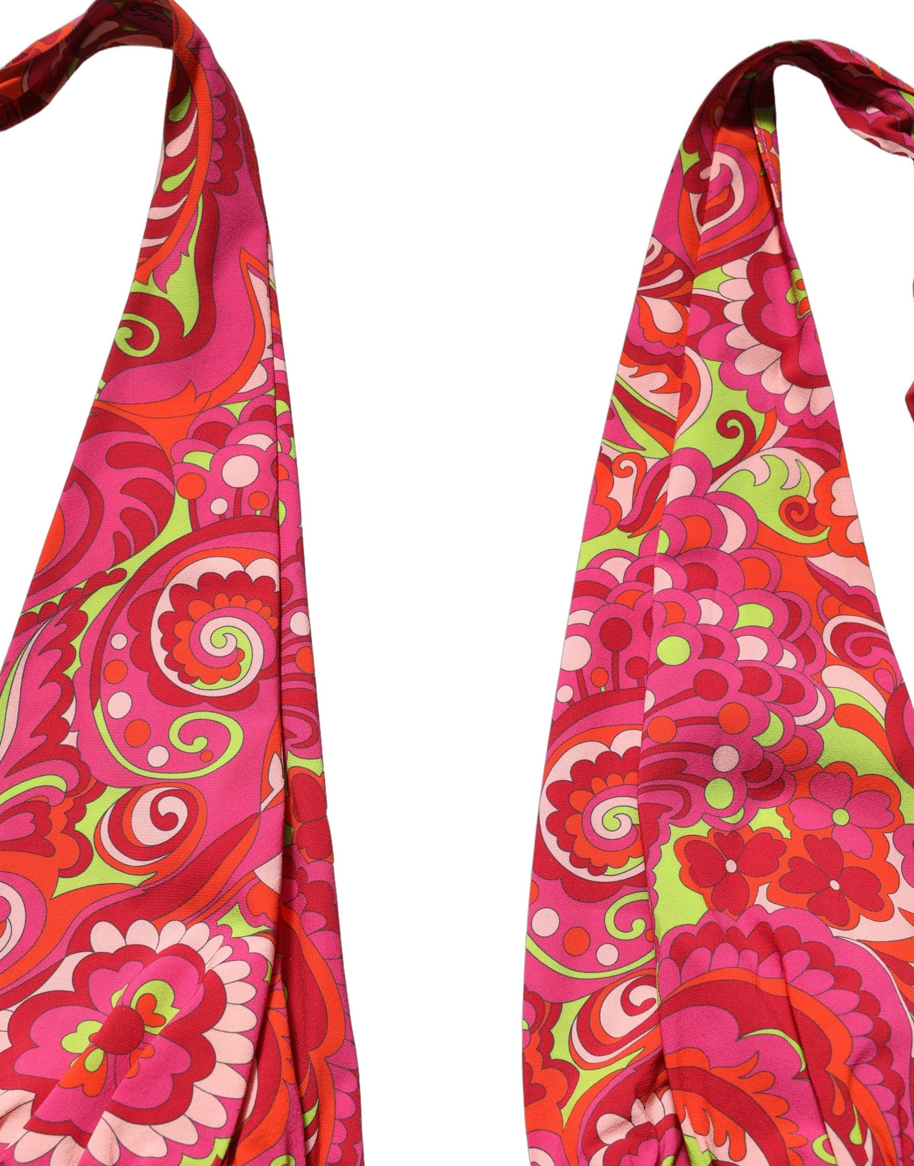 Dolce & Gabbana Red Paisley Silk Halter Neck Crop Tank Top | Regal Royce