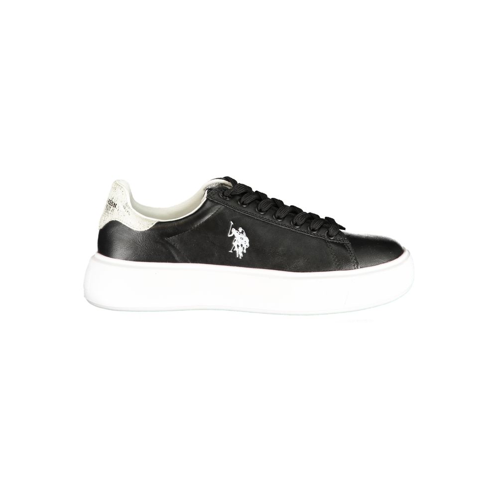U.S. POLO ASSN. Black Polyurethane Women's Sneaker | Regal Royce