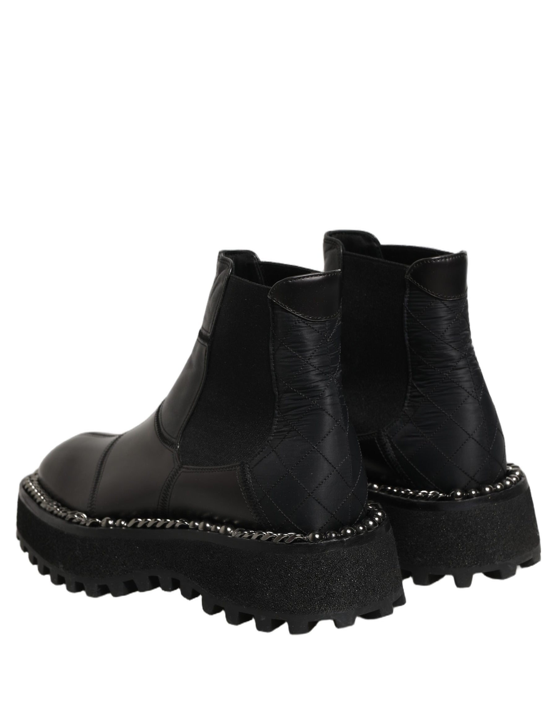 Dolce & Gabbana Black Leather Slip On Chelsea Boots Shoes | Regal Royce