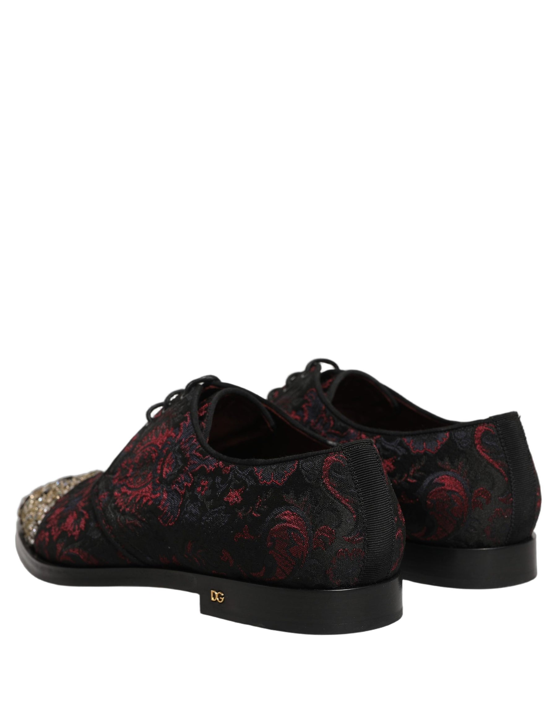 Dolce & Gabbana Black Red Embellished Derby Dress Formal Shoes | Regal Royce