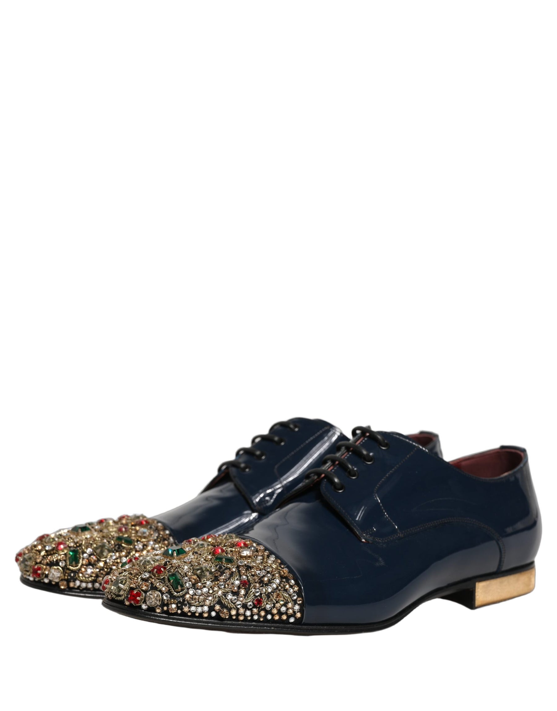 Dolce & Gabbana Blue Embellished Men Derby Dress Formal Shoes | Regal Royce