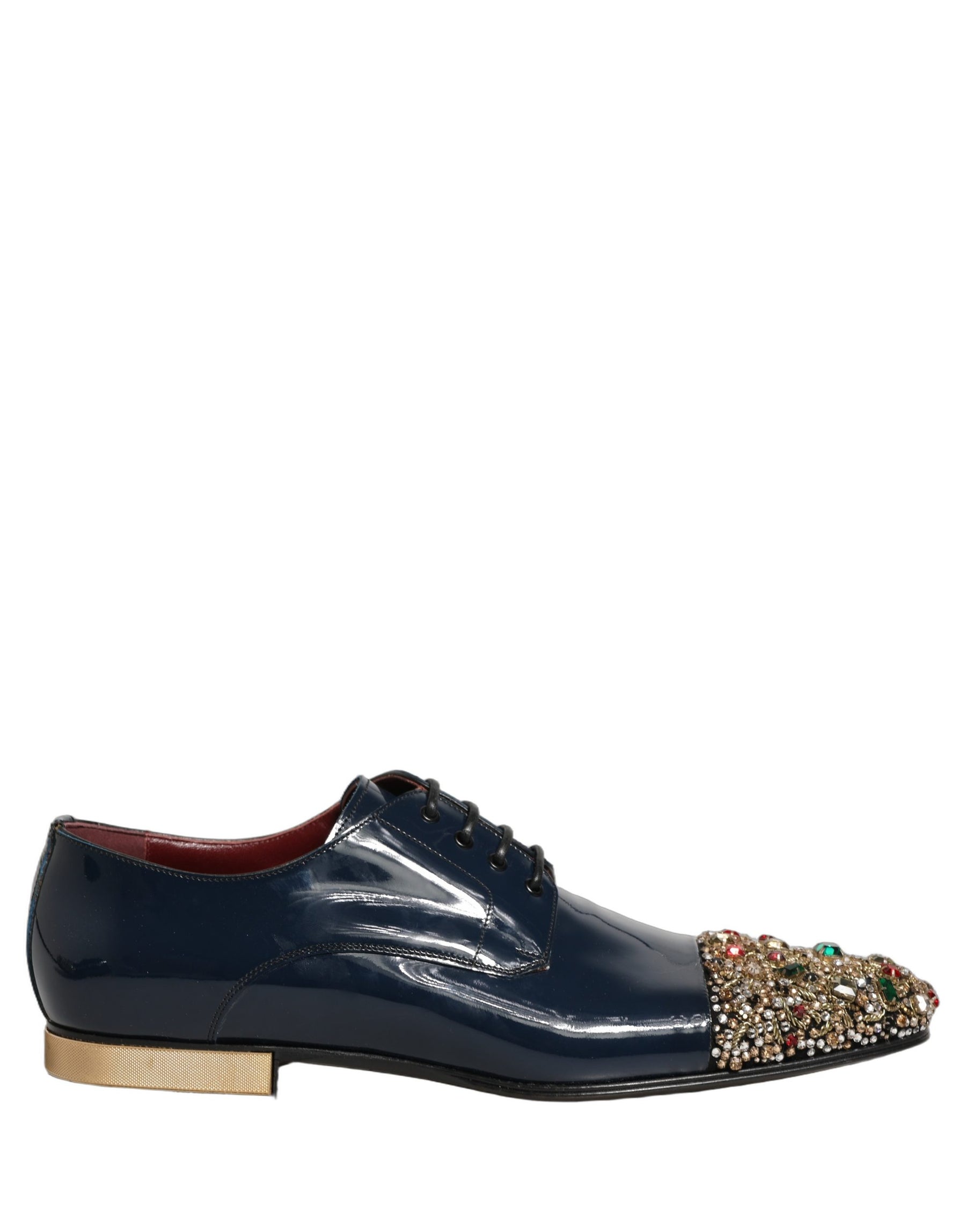 Dolce & Gabbana Blue Embellished Men Derby Dress Formal Shoes | Regal Royce