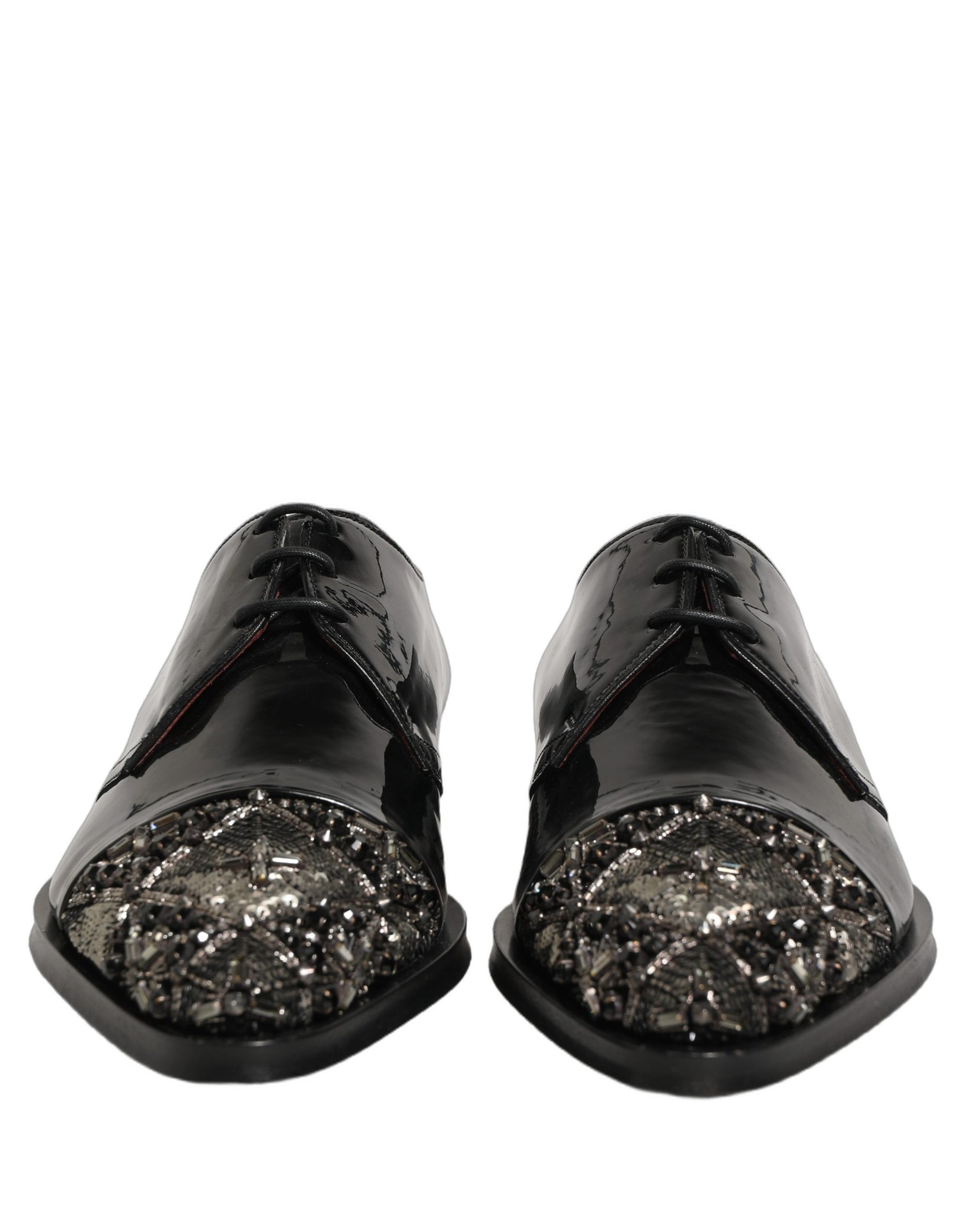 Dolce & Gabbana Black Embellished Men Derby Dress Formal Shoes | Regal Royce
