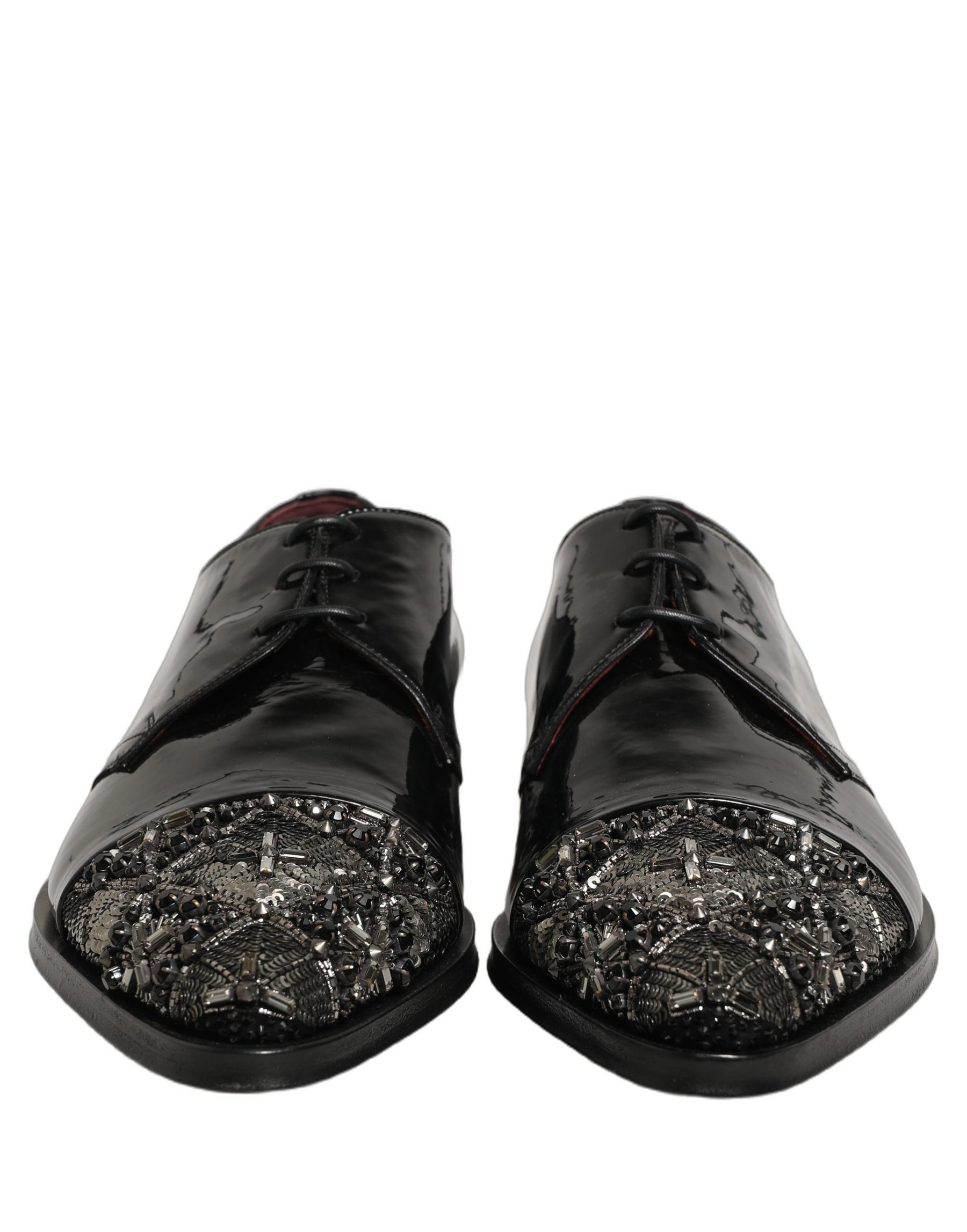 Dolce & Gabbana Black Embellished Derby Dress Formal Shoes | Regal Royce
