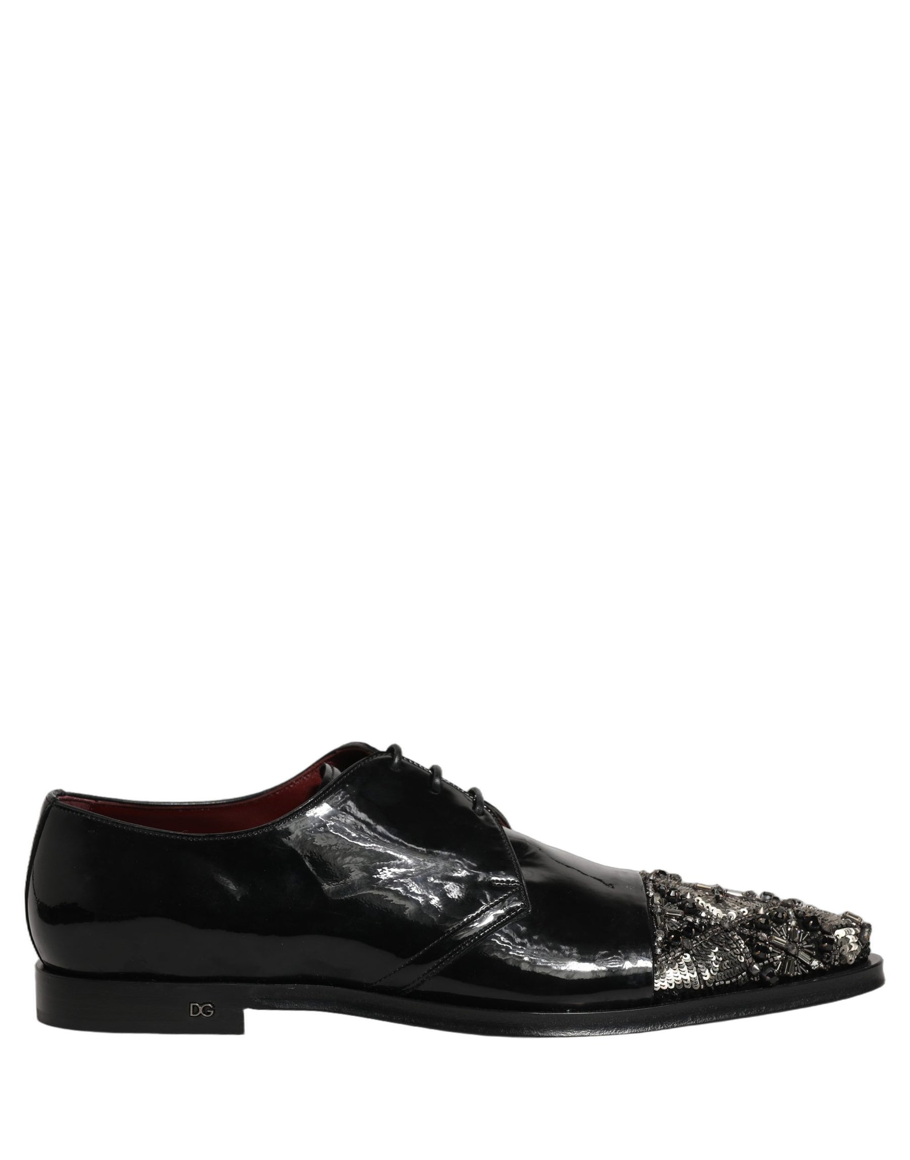 Dolce & Gabbana Black Embellished Derby Dress Formal Shoes | Regal Royce