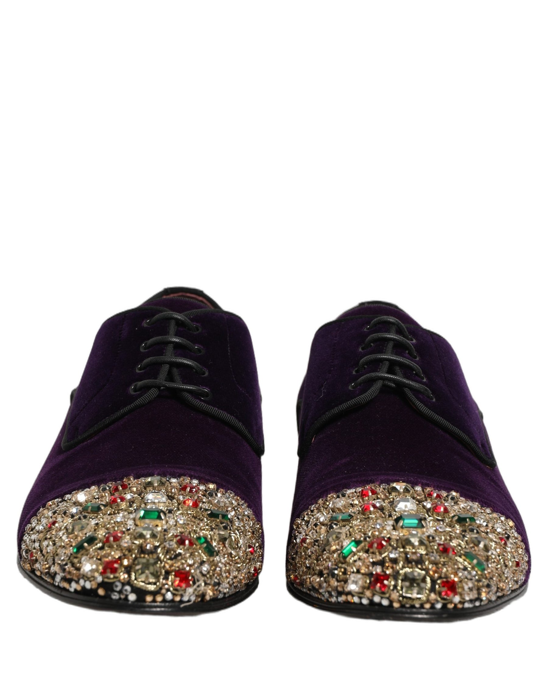 Dolce & Gabbana Violet Suede Embellished Derby Dress Shoes | Regal Royce