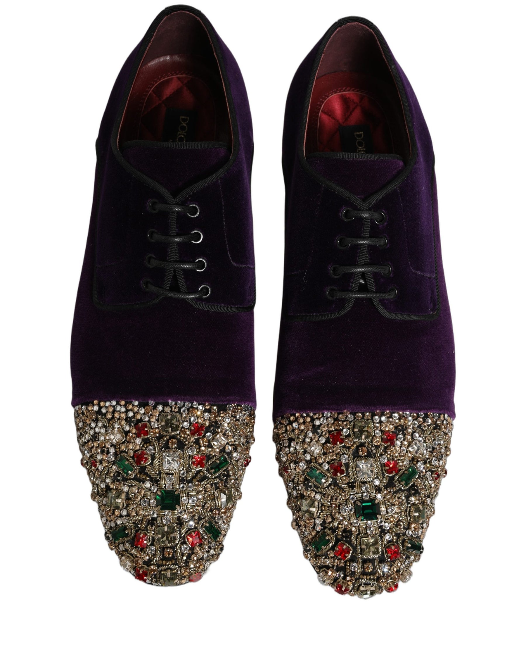 Dolce & Gabbana Violet Suede Embellished Derby Dress Shoes | Regal Royce